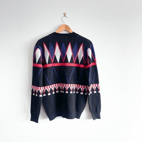 Paul Jones Mens Sweater Cardigan Button Down Tribal Medium - Picture 2 of 7